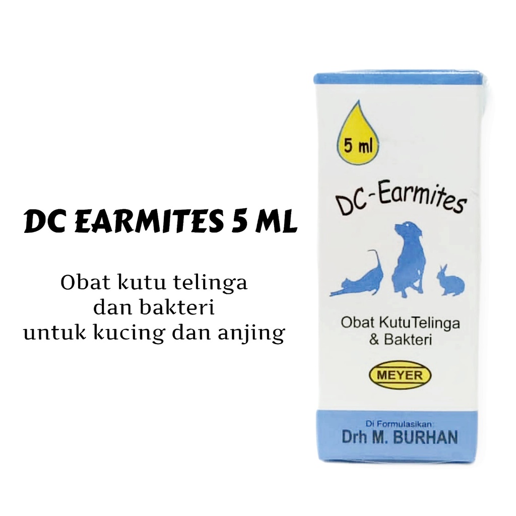 DC EARMITES 5ml / Obat Kutu Telinga Bakteri Kucing &amp; Anjing Murah