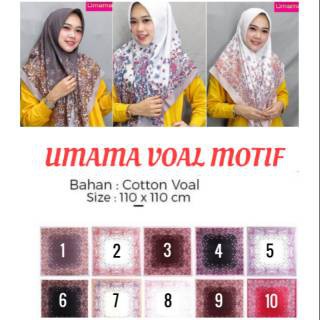 JILBAB HIJAB SEGIEMPAT SEGI EMPAT KATUN PARIS POLYESTER UMAMA VOAL MOTIF SERI VOAL07