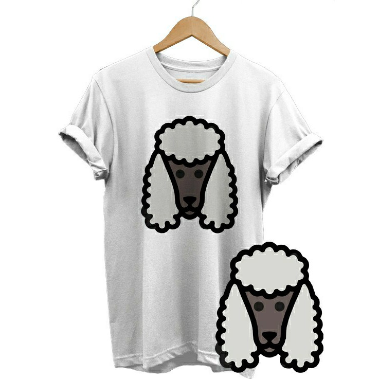 KAOS TSHIRT ANJING POODLE KEPALA COMBED 30S