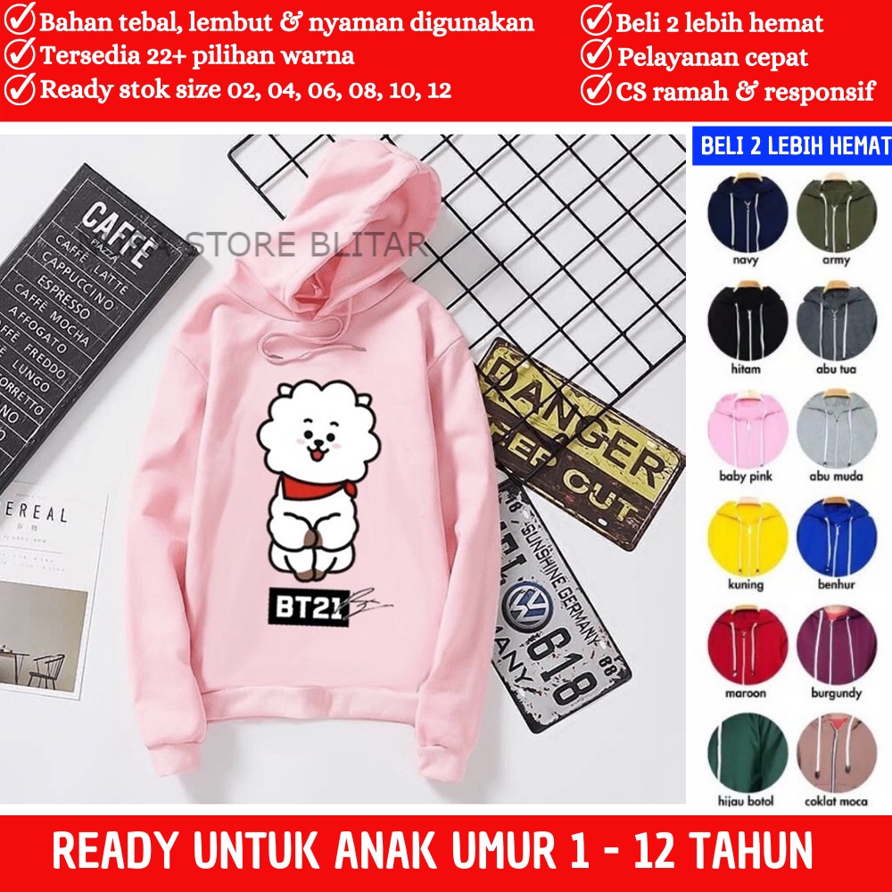 Jaket Hodi Hoody Jacket Anak Kecil Cewek Perempuan Cewe Wanita Branded Couple Kembar Bayi Balita BTS