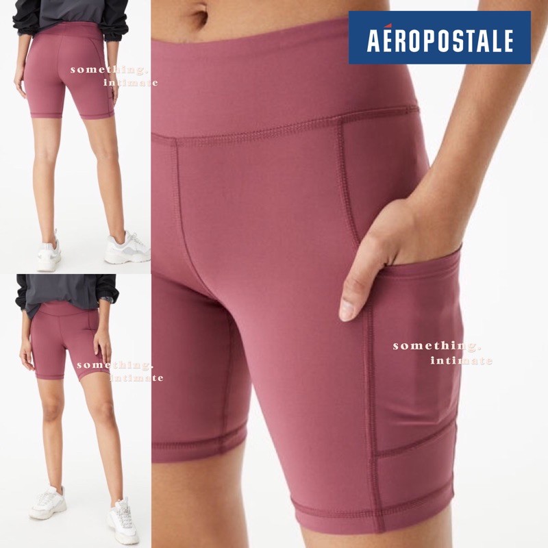 Aeropostale Bark Rose Biker Shorts with Pockets Legging Celana Pendek Sepeda Sport Cycling HW