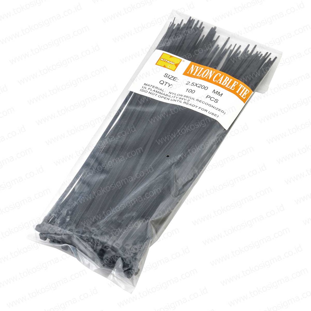 NYLON CABLE TIE - KABEL TIES KITANI 2.5 X 200 MM warna Hitam