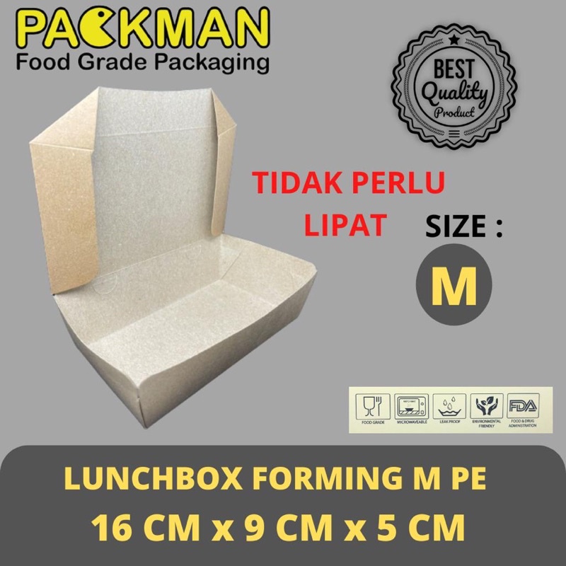 

PAPER LUNCHBOX M FORMING KRAFT / LUNCHBOX MEDIUM FULL LAMINASI 295gsm