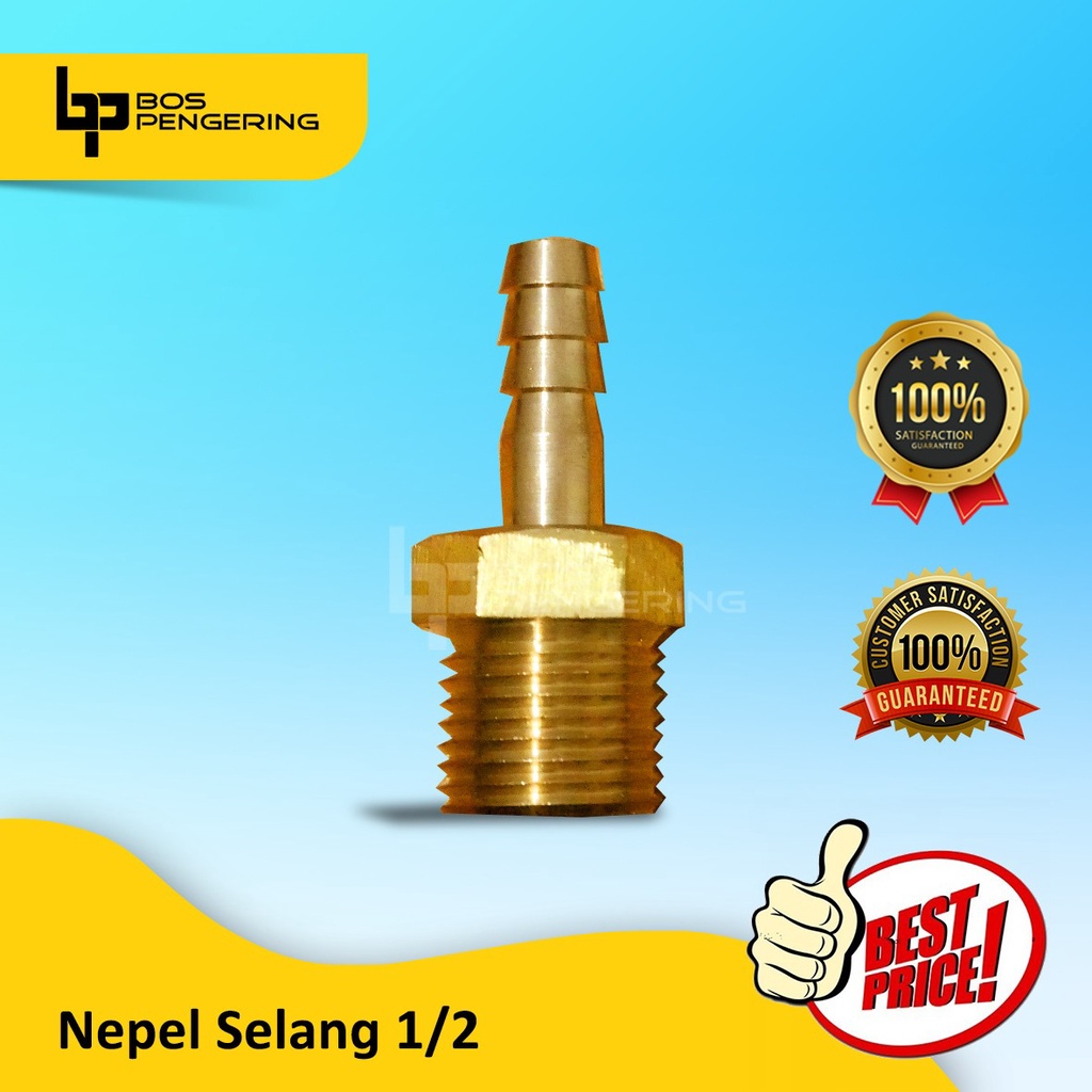 Hose Nipple / Nepel Selang 1/2 Kuningan