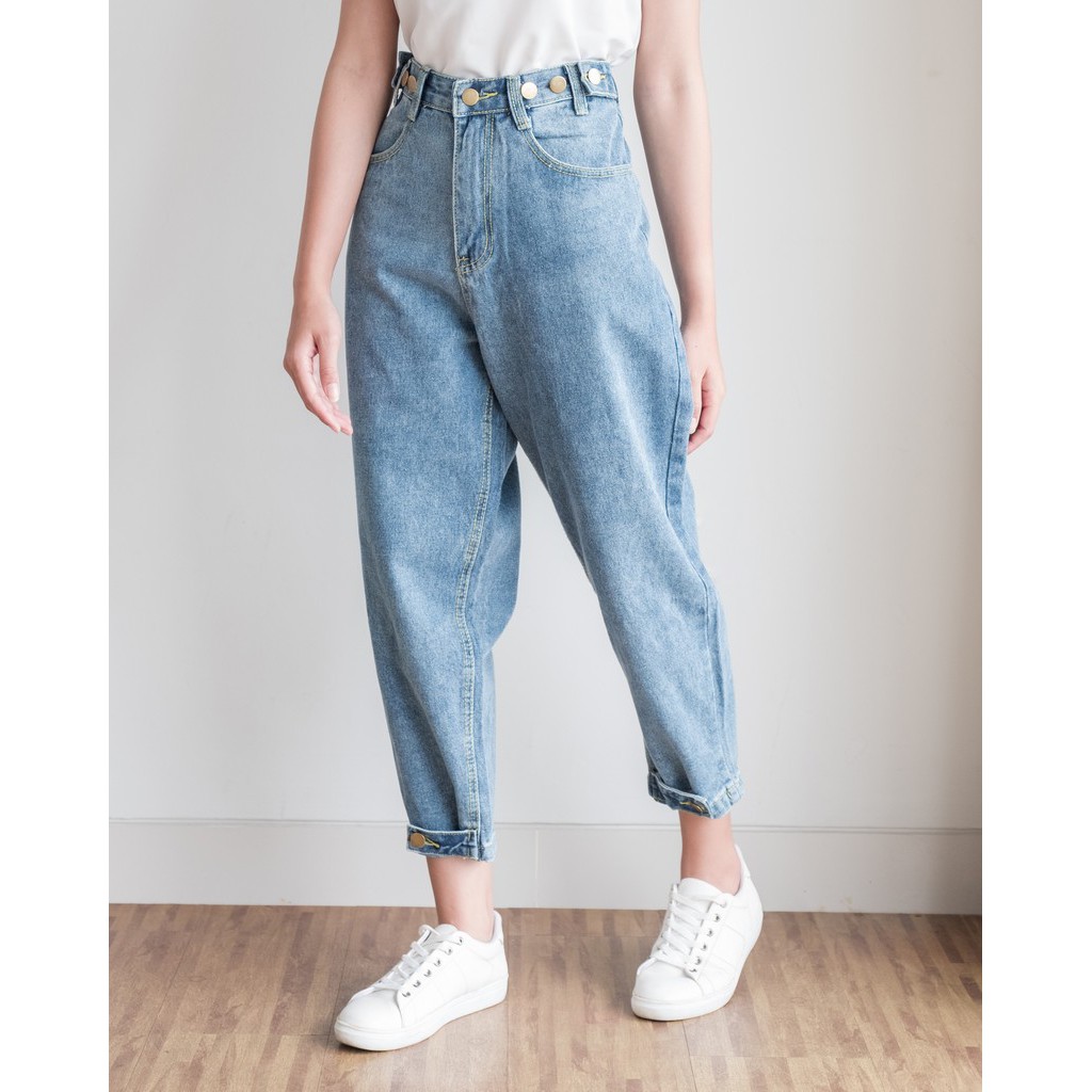 Myrubylicious ASAGAO DENIM PANTS KODE 9901 LIGHT BLUE