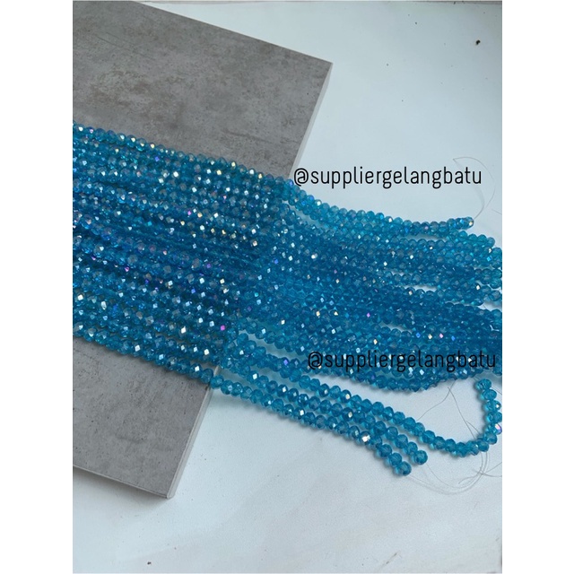 Crystal Ceko 8mm Soft Blue QUARTZ kristal kuarsa biru laut bahan craft