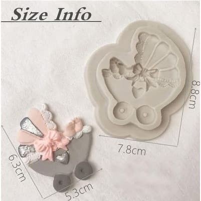 3D Silicone Mold Fondant Cake Decoration - Baby Stroller