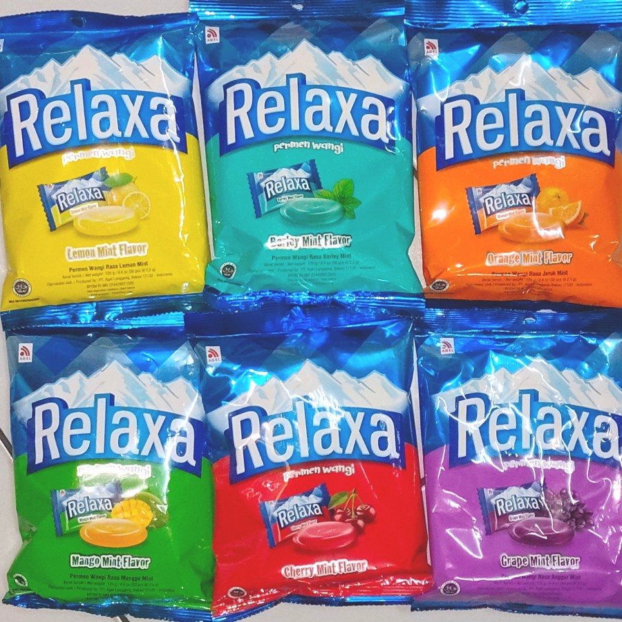 

Permen RELAXA 6 varian rasa 125Gr (50 x 2.5Gr)