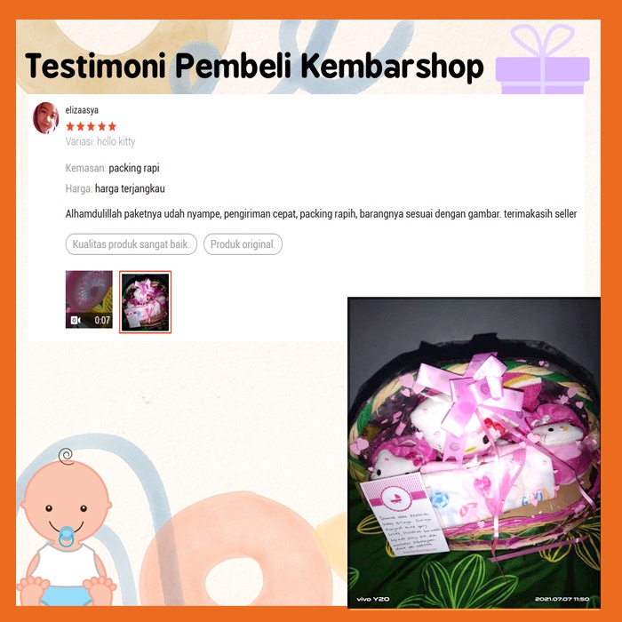 kembarshop paket kado bayi baby gift kado lahiran parcel bayi parsel kado bayi keranjang tangkai MIN-8