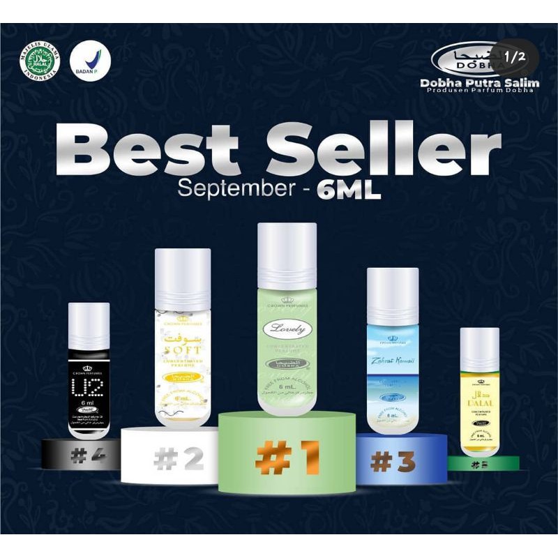 parfum dobha roll on aroma best seller 6ml original
