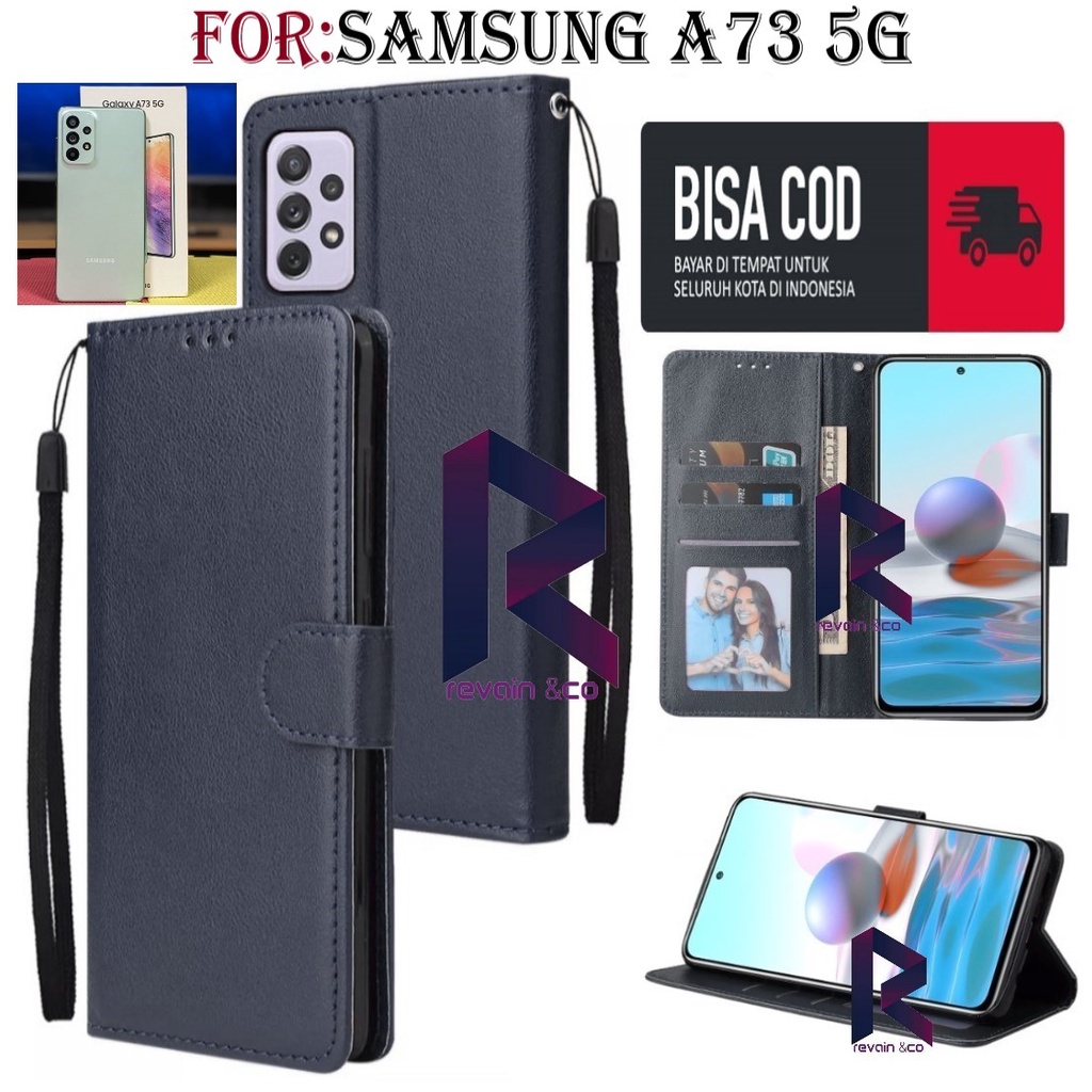 NEW SAMSUNG GALAXY A73 5G 2022 CASE FLIP WALLET LEATHER KULIT PREMIUM SARUNG BUKA TUTUP FLIP CASE SAMSUNG A73 5G