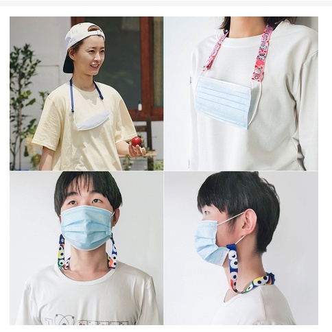 K891 Pengait Tali Masker Karakter / Kalung Masker / Tali Strap Masker Motif Kartun &amp; Bunga