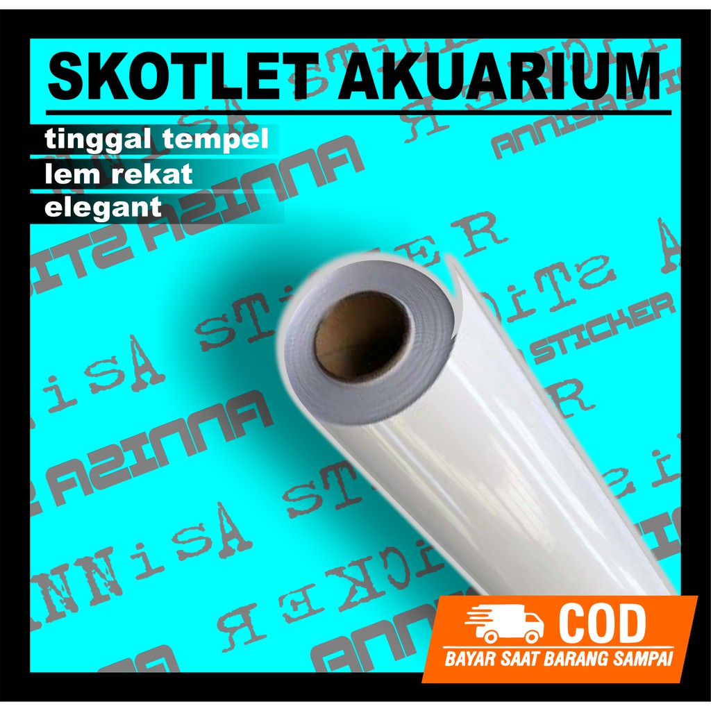 Skotlet Background putih Akuarium Tinggal Tempel