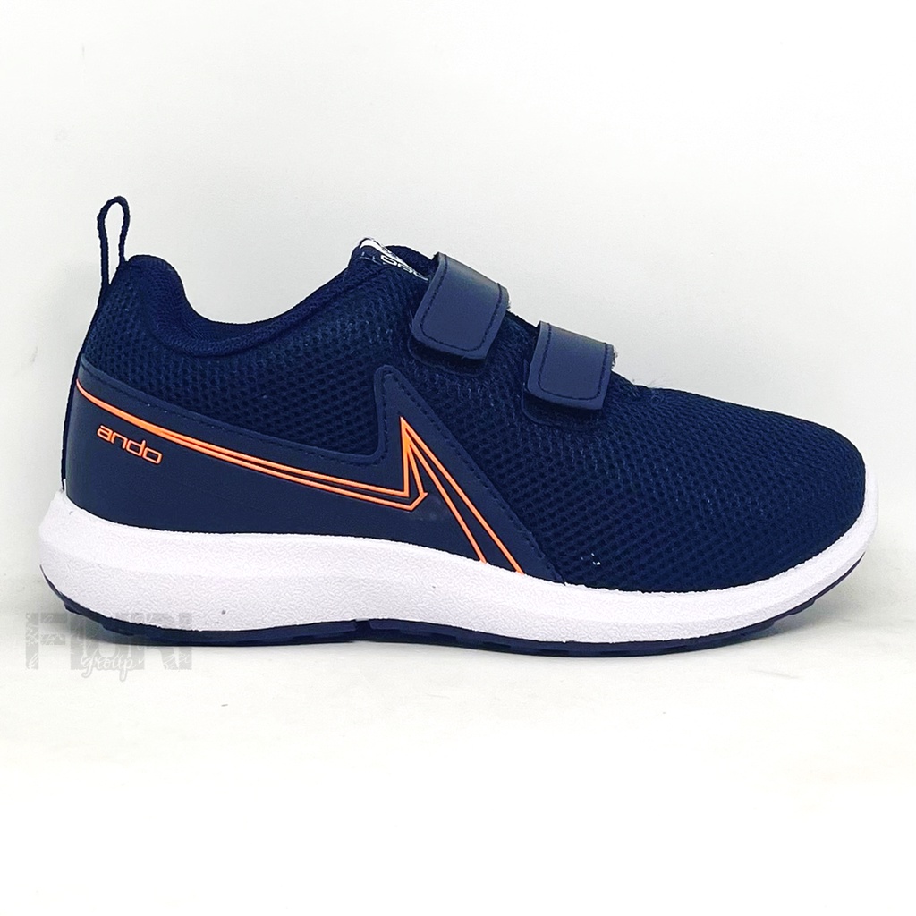 FIURI - ANDO ORIGINAL -  BOAZ PEREKAT 31-34 NAVY - SEPATU SNEAKERS KANVAS SOL KARET ANAK KECIL LAKI-LAKI - SEPATU KETS LUCU FASHION TRENDY - SEPATU SEKOLAH PAUD TK SD KRETEKAN PEREKAT CEWEK COWOK MURAH PROMO DISKON BONUS KAOS KAKI