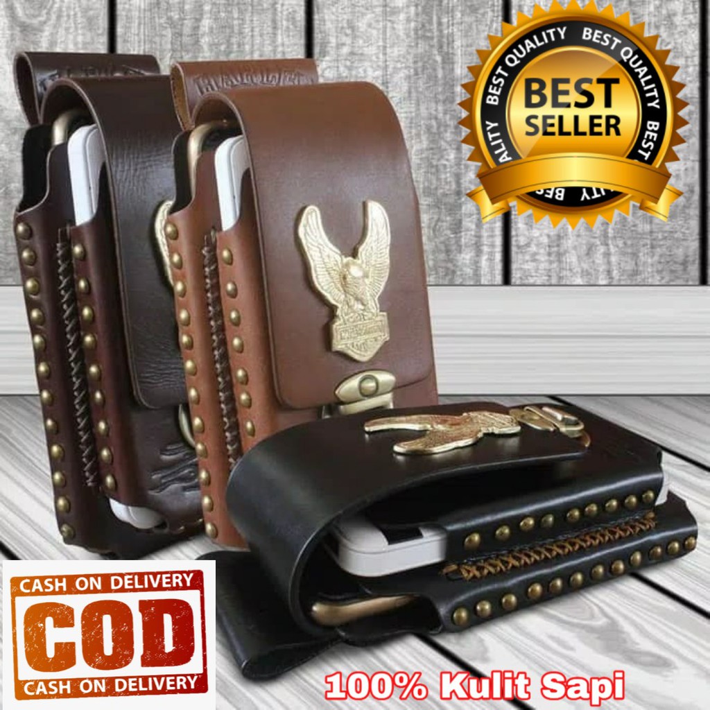 SARUNG HP KULIT ASLI TH-17 HARLEY DAVIDSON - DOMPET HP KULIT TEBAL ASLI - Tas Hp Serbaguna