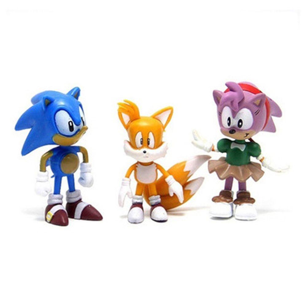 [Elegan] Sonic Figure Kartun Patung Hadiah Ulang Tahun Anak Bayangan Model Landak Mainan Suara Sonic Figure Action Figure