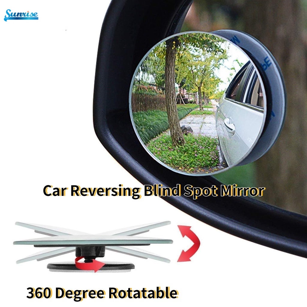 Kaca Spion Cembung Blind Spot Mobil Rotasi 360 Derajat Sudut Adjustable