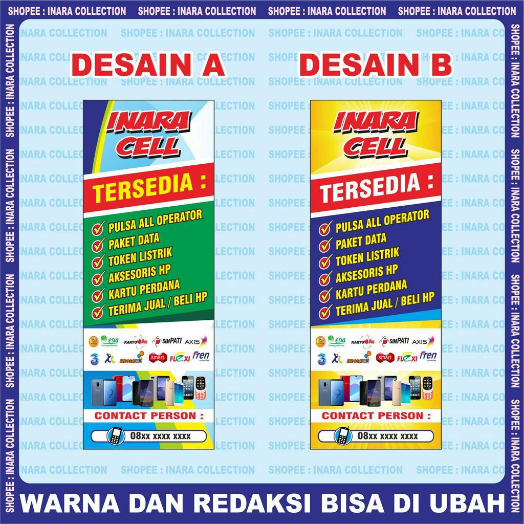 SPANDUK KONTER BERDIRI (GRATIS EDIT) TERMASUK KAKI