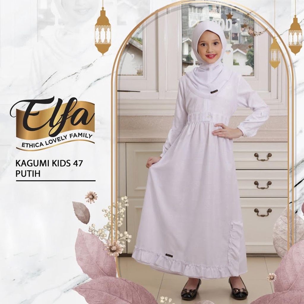 GAMIS ANAK TERBARU 2021 ETHICA KAGUMI KIDS 47 PUTIH
