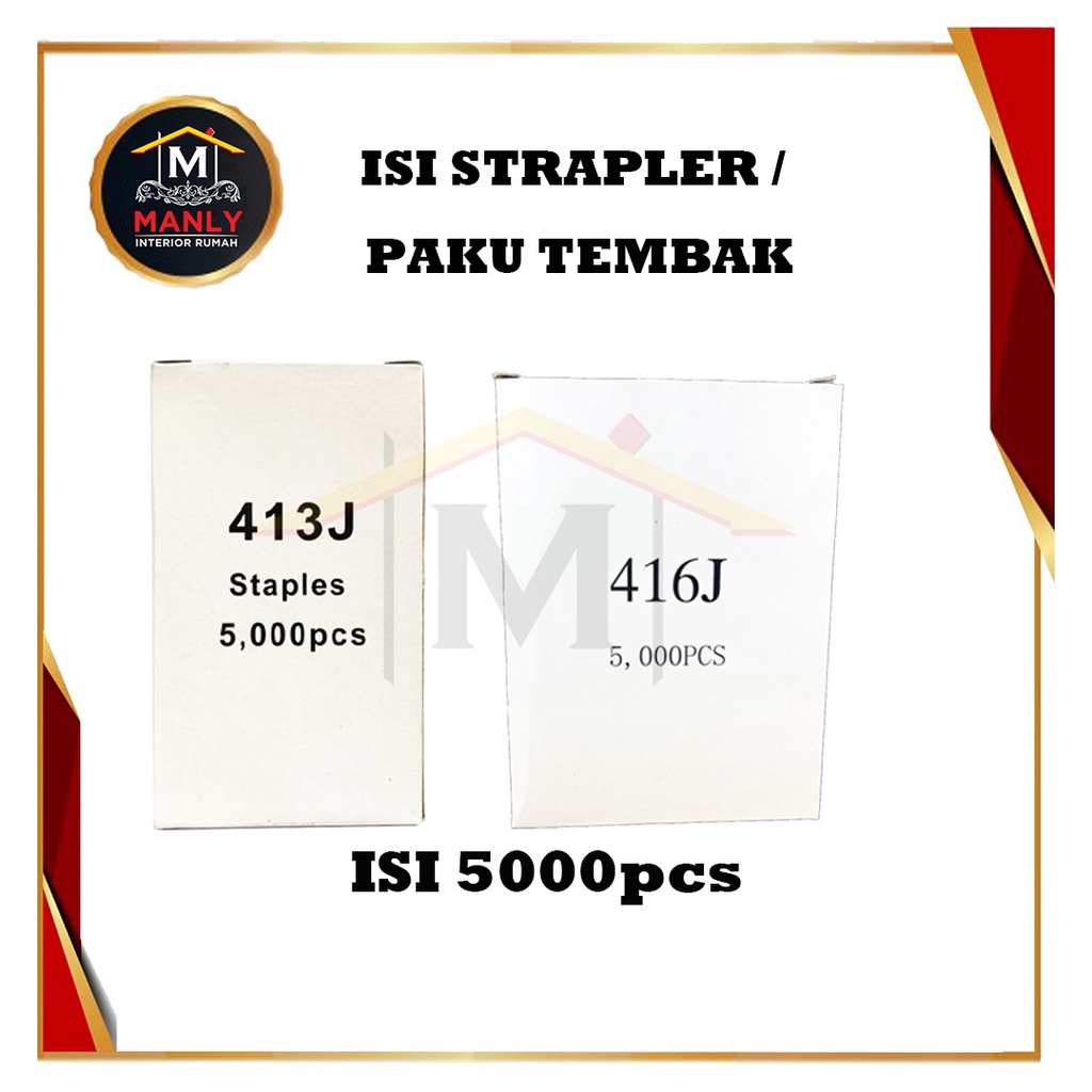 Air Stapler Gun 416 J &amp; 413J Paku U isi 5000 pcs / Refill isi Staples 416 J &amp; 413J