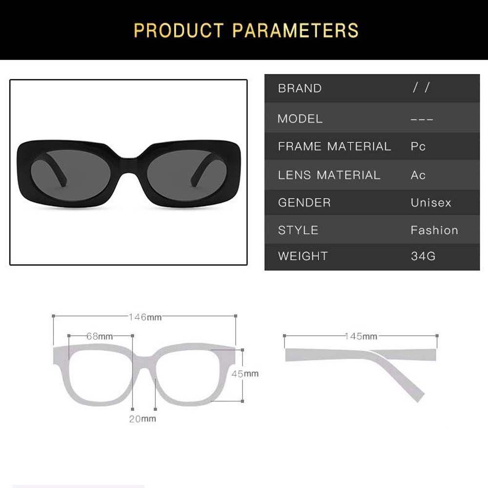 Mxbeauty Kacamata Hitam Persegi Panjang Untuk Pria Eropa Dan Amerika Hitam Persegi Persegi Panjang Bingkai Hijau Matahari Kacamata Gaya Korea Sunglasses