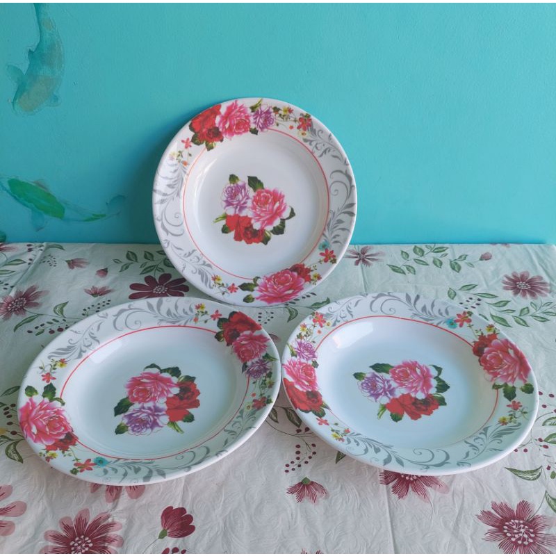 Piring melamin /Piring makan Motif 9 inch