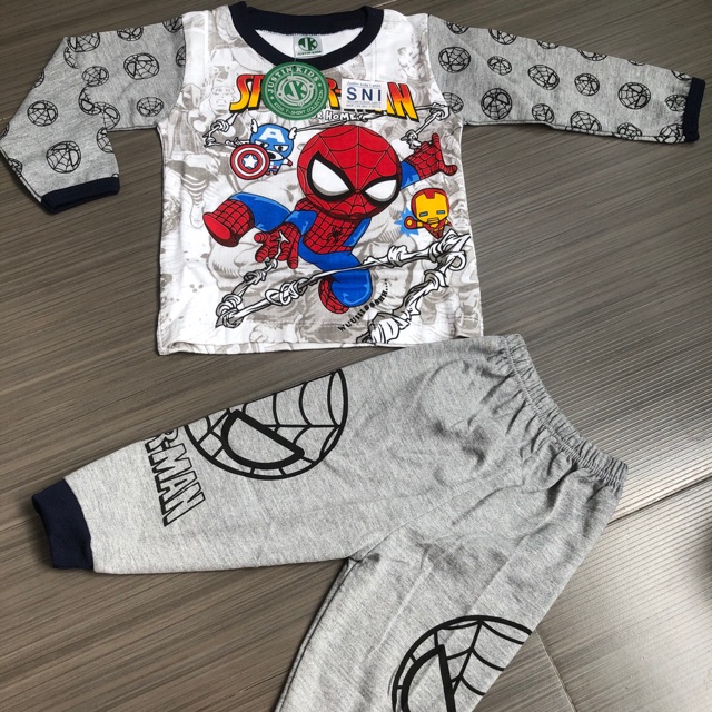 Piyama anak spiderman full print