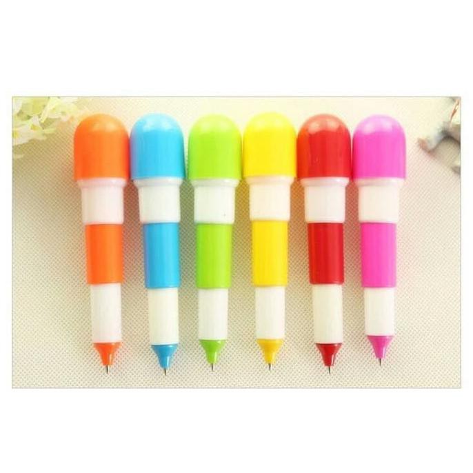 

Pulpen Capsul Mini Pen Colorful Pena Bolpoin Kapsul Bolpen Capsule