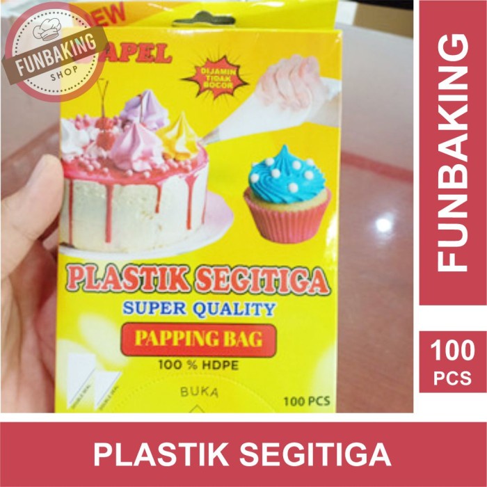 

KUE-PENGHIAS-ALAT- FUNBAKING - PLASTIK SEGITIGA / PAPPING BAG / PIPING BAG 100 LEMBAR -ALAT-