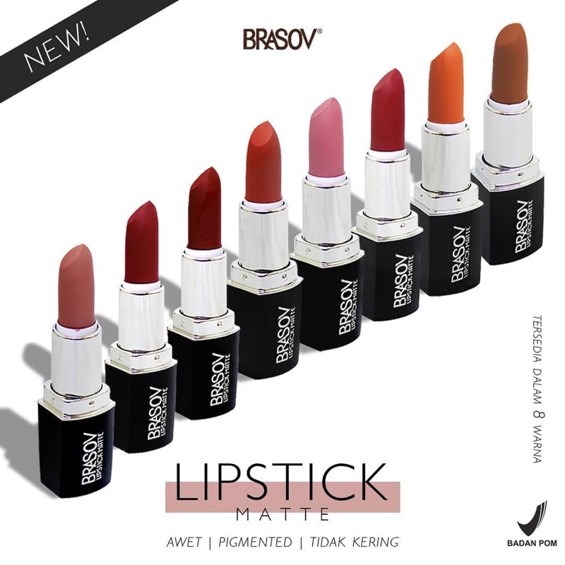 BRASOV Lipstick Matte 3.8 g - Lipstik Putar | Lipstik Mate