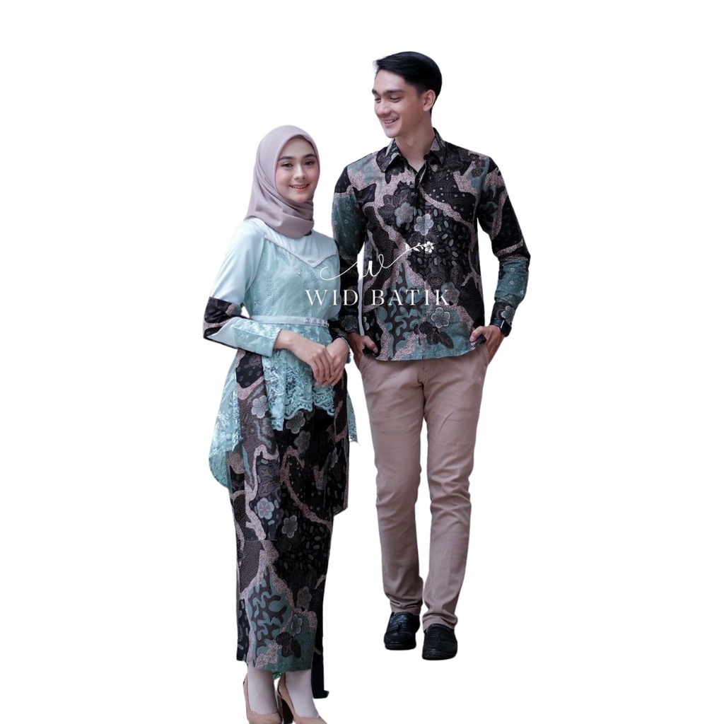 Batik Couple Katun Dewasa Waninta Pria Terbaru 2021 / Batik Kebaya Wanita Modern / Setelan Kebaya Ba