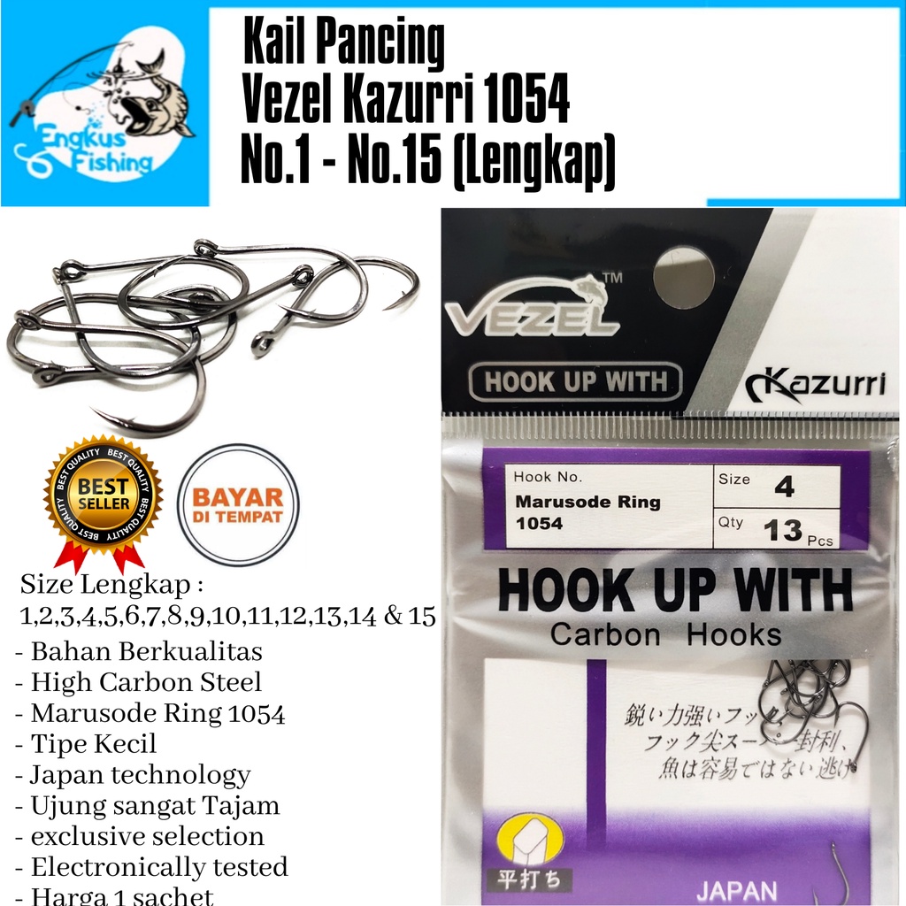 Kail Pancing Vezel Kazurri Marusode Ring 1054 Kecil (No.1-15 Lengkap) Murah - Engkus Fishing