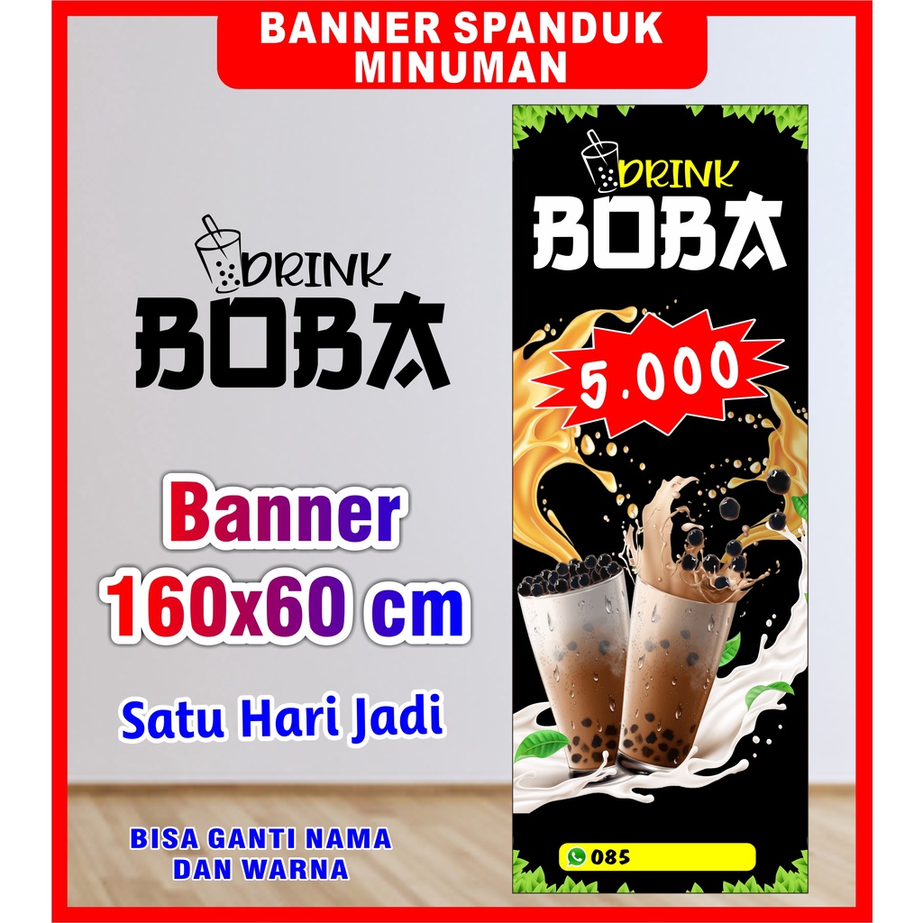 Banner Boba, COD Spanduk minuman BOBA 160X60cm