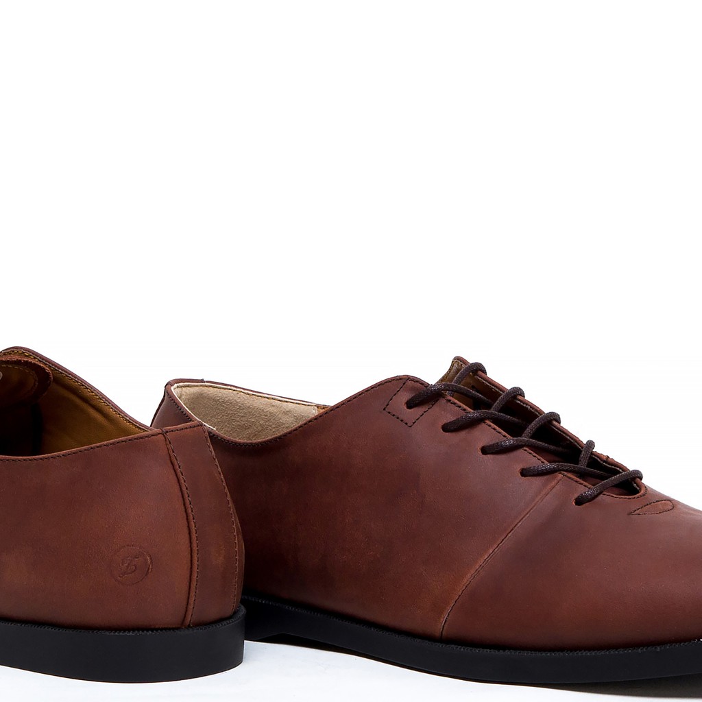 Arman Brown | Sepatu Kulit Asli Vintage Klasik Pria Cowok Men Derby Footwear | FORIND x Zapato