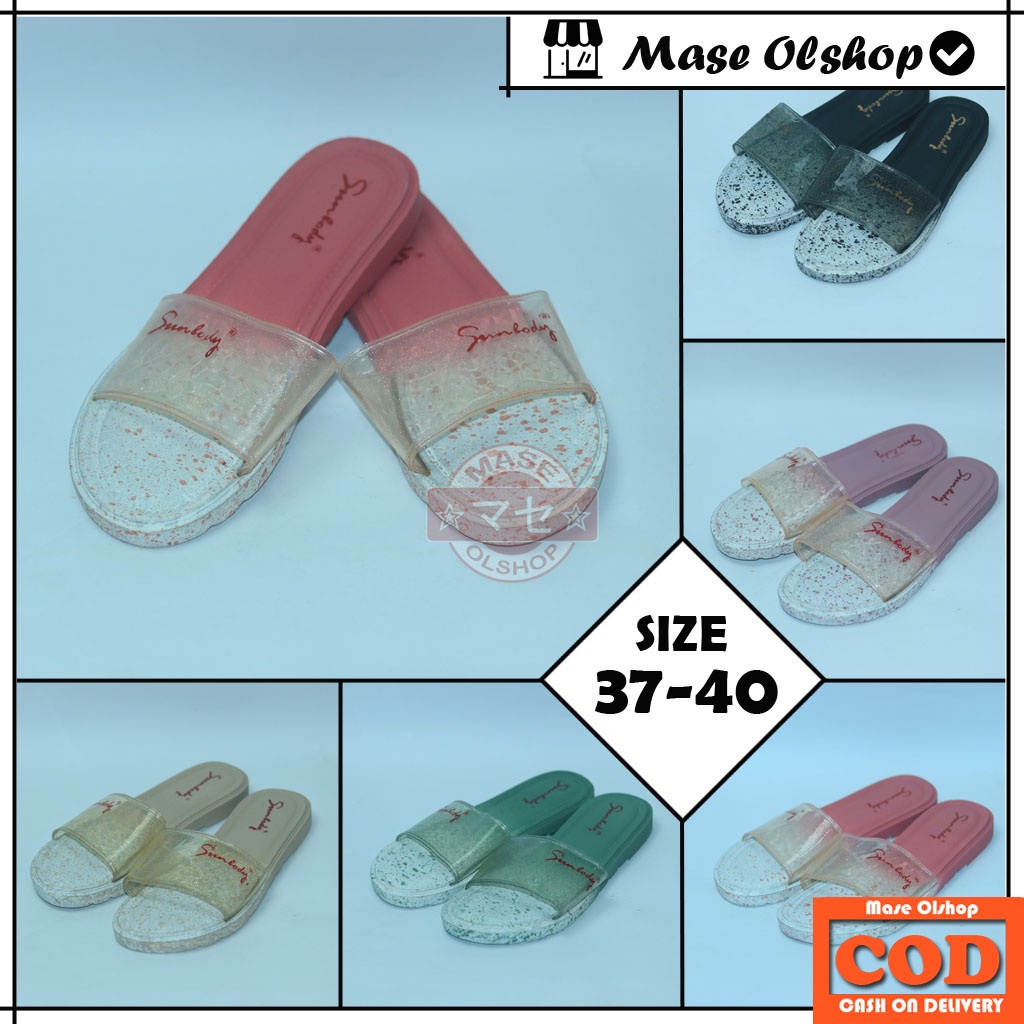 Sandal Wanita Slide Slop Karet Sunbody 1601 Motif