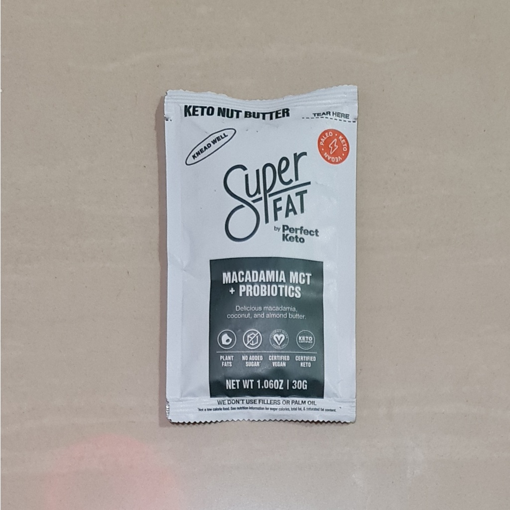

SuperFat Perfect Keto Nut Butter Macadamia MCT + Probiotics 30 Gram