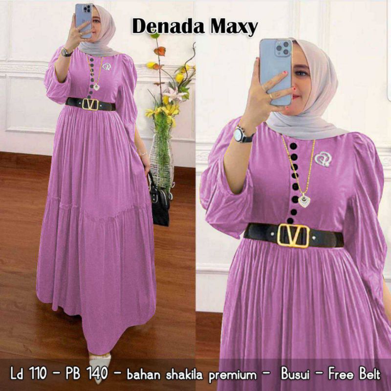 DENADA MAXY GAMIS DRESS SHAKILA PREMIUM FREE BELT BEST SELLER TERMURAH