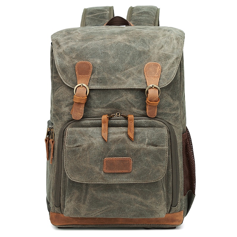 Kamera SLR Tas Kamera Ransel Tahan Air Kapasitas Besar celup Kanvas Inggris Ransel Outdoor Casing Fo