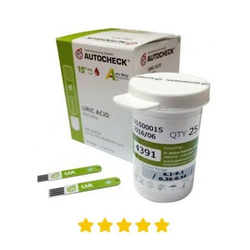 STRIP AUTO CHECK URIC ACID / STRIP AUTO CHECK ASAM URAT ISI 25 PCS HARGA MUMER 100% ORIGINAL Autocheck Strip Asam Urat STRIP AUTOCHECK Uric Acid/Asam Urat - ISI 25 STRIP