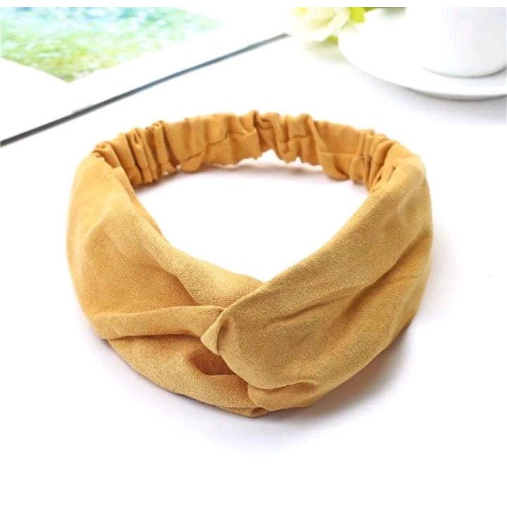 Bando Rambut Korea Bandana Rajut Aksesoris Wanita Karet