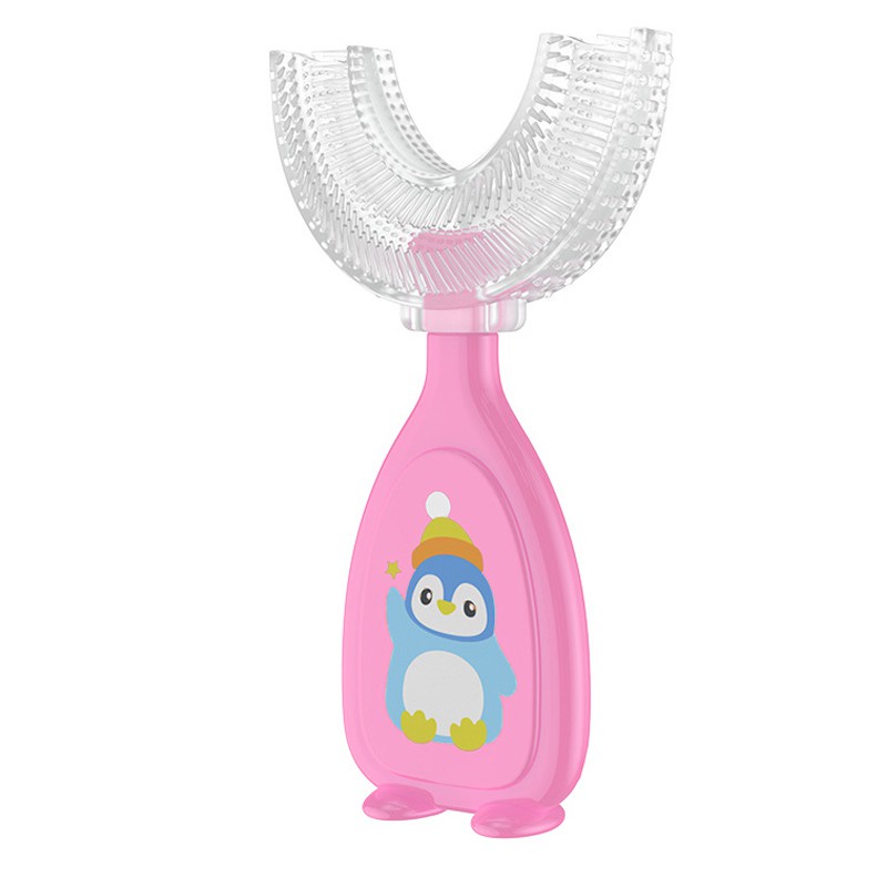 Sikat gigi silikon bayi anak bentuk U Motif Pinguin | tooth brush baby silicon type U 360° sikat gigi anak sikat Peralatan Kesahatan Gigi