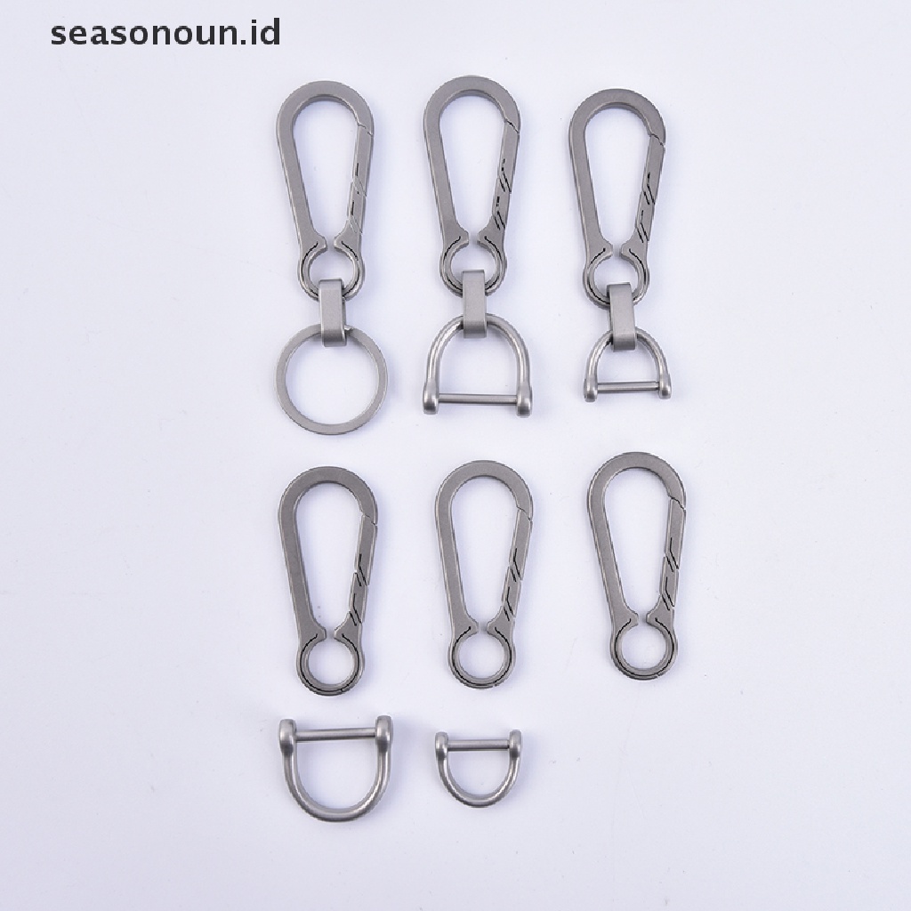 【seasonoun】 Titanium Buckles EDC Outdoor Tool Titanium Alloy Keychain Buckle Key Ring .