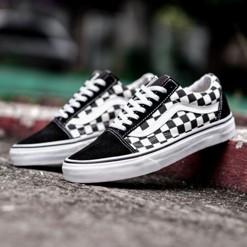 SALE  Vans Oldskool Primary Checkerboard Black White Original - Vans Oldskool Checkerboard Primary B