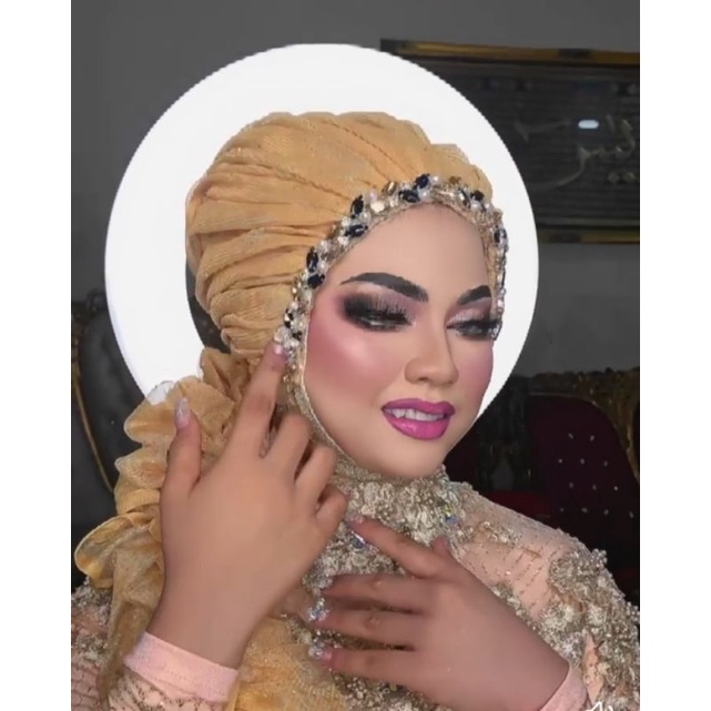 SLAYER VEIL HIJAB INSTAN PENGANTIN MOTIF PRINSES