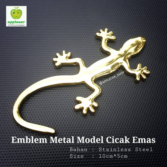 Emblem Stiker Cicak 3D Metal