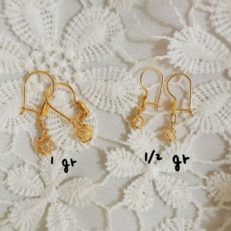 Anting Mutiara Emas Muda 1/2 gr