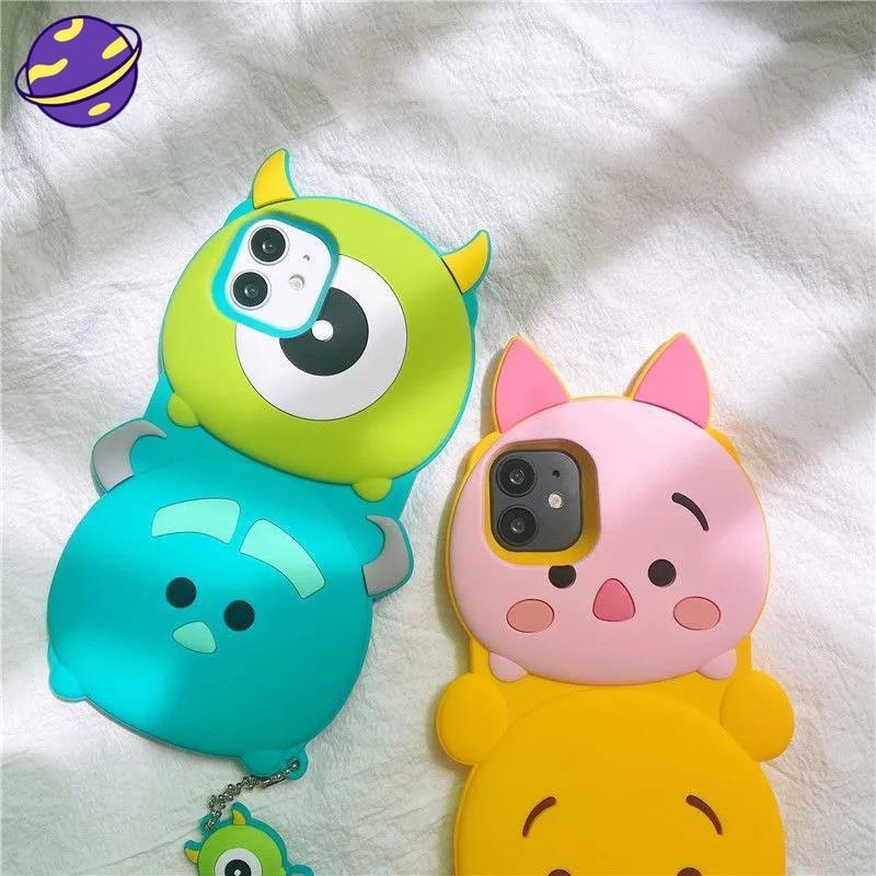 Cute Pooh Monster Casing Moblie Phone Case for IPhone 6 6s 7 8 Plus X Xs 11 12 Pro Max Se2020 Silicone Cover