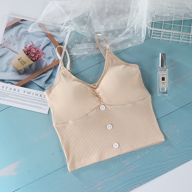 ❀ Chingu ❀ PW101 COD Tanktop Bra Tanpa Kawat Garis Fashion Korea Wanita Sexy Elastis Import Surabaya