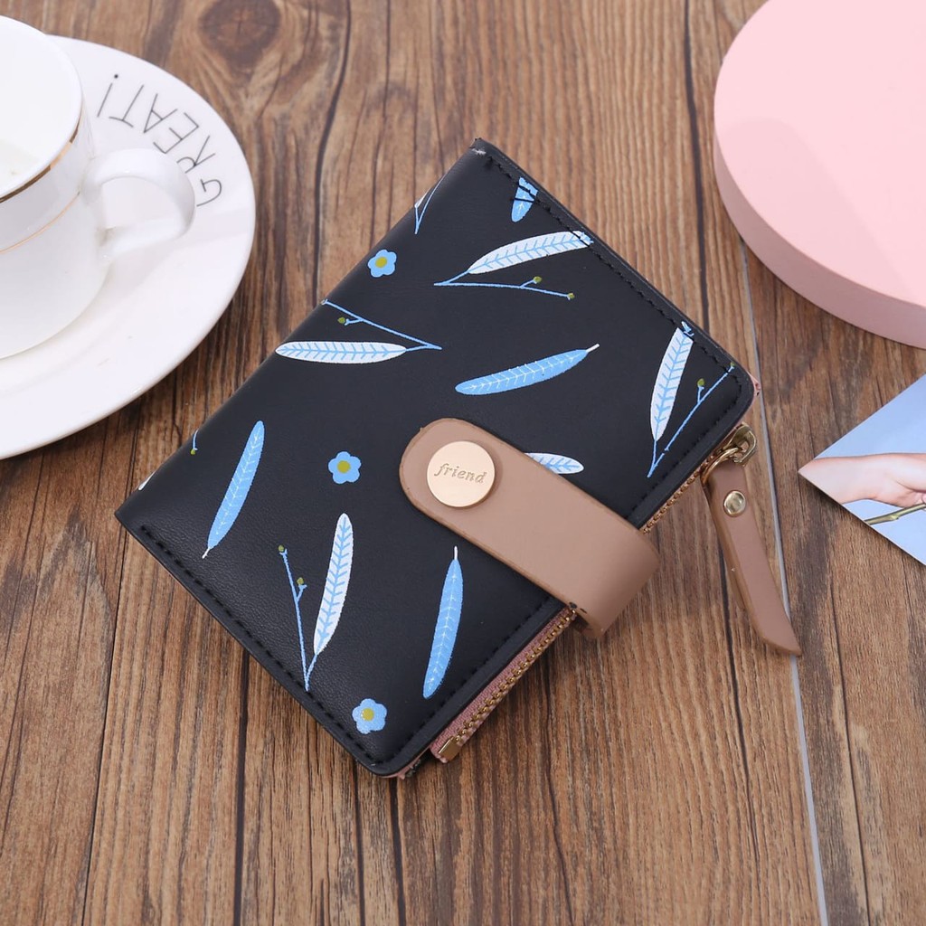 DOMPET LIPAT WANITA IMPORT MURAH KECIL KULIT NADU MINI KARTU KOIN PENDEK BRANDED BATAM PREMIUM KOREA