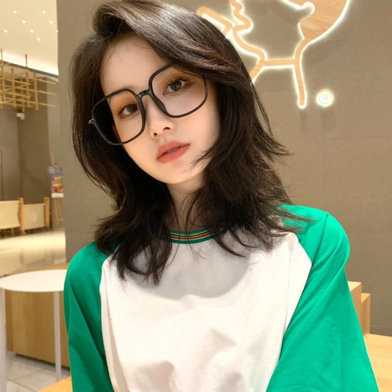 (YUZHU) Bayar di Tempat Anti Blue Kacamata Korean Design Retro Square Wanita Eyeglasses